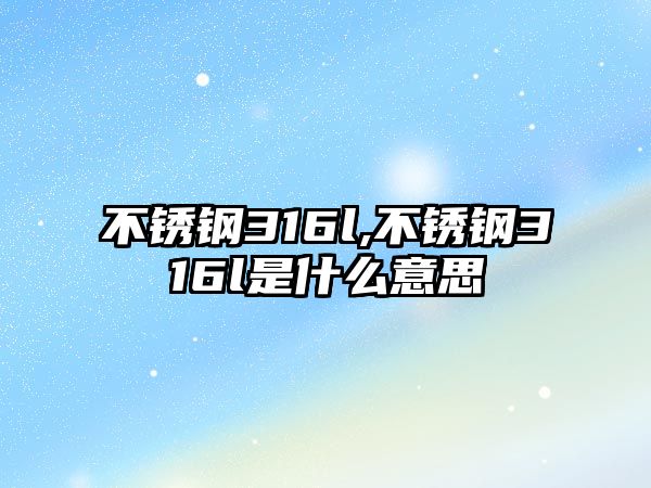 不銹鋼316l,不銹鋼316l是什么意思