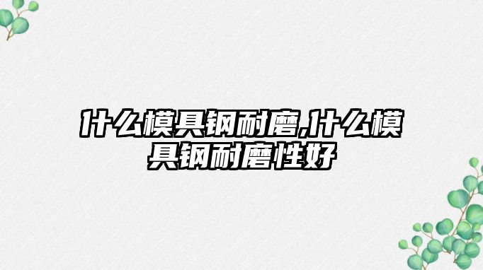 什么模具鋼耐磨,什么模具鋼耐磨性好