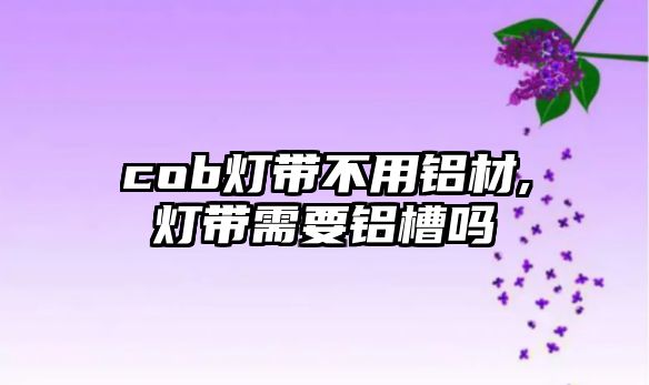 cob燈帶不用鋁材,燈帶需要鋁槽嗎