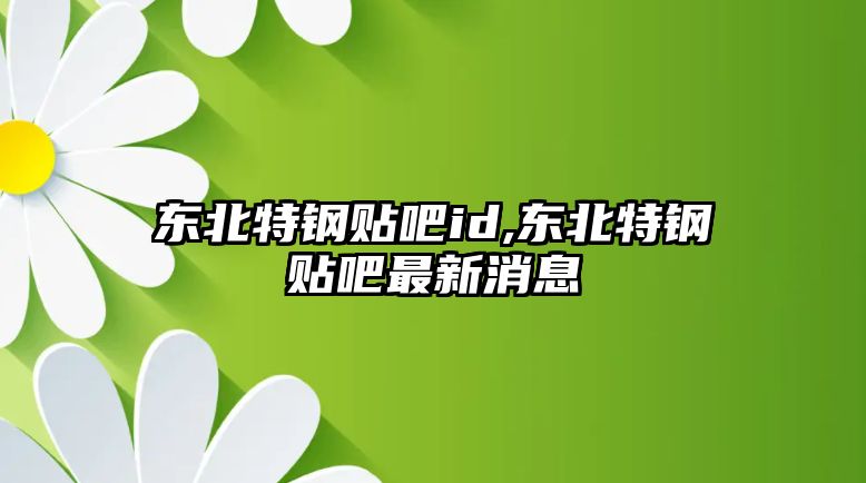 東北特鋼貼吧id,東北特鋼貼吧最新消息