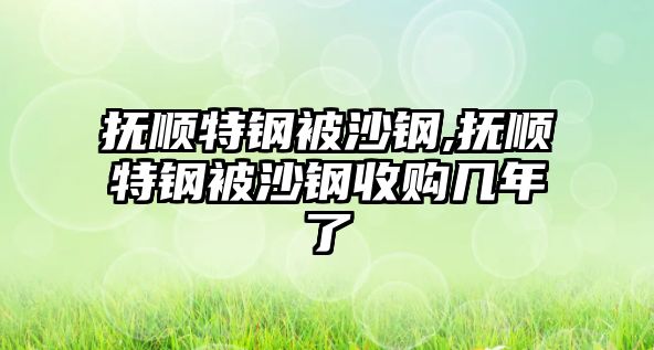 撫順特鋼被沙鋼,撫順特鋼被沙鋼收購幾年了