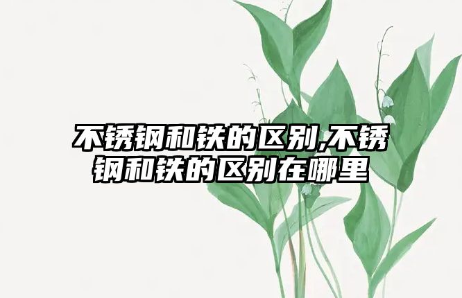 不銹鋼和鐵的區(qū)別,不銹鋼和鐵的區(qū)別在哪里